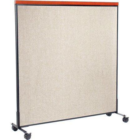 Interion By Global Industrial Interion Mobile Deluxe Office Partition Panel, 60-1/4inW x 64-1/2inH, Tan 694974MTN